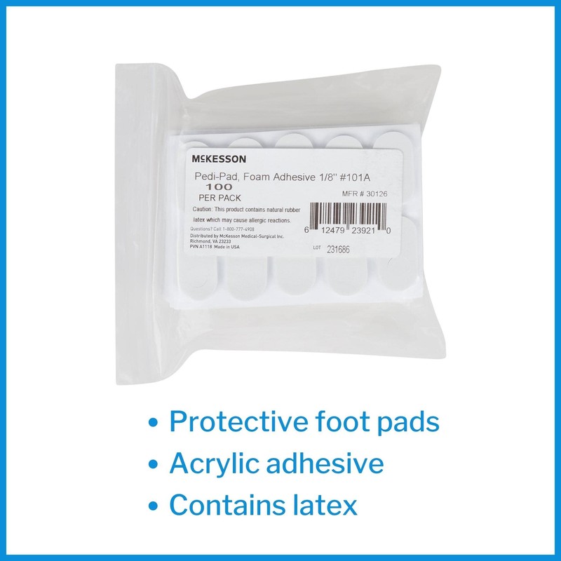 McKesson Protective Foot Pads - Foam, Adhesive, White - Size