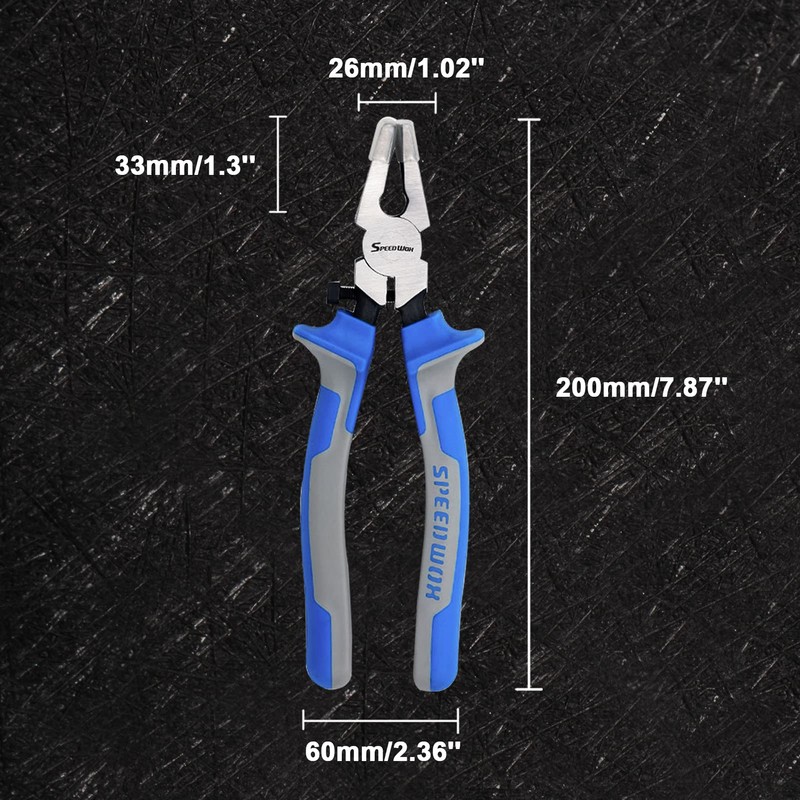 SPEEDWOX Glass Running Pliers with Rubber Tips 8 Inch Flat
