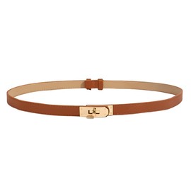 AOEVUIR 1 x Women's Classic Plain Alloy Twist Lock Adjustable Thin Belt Suitable for Dress Decoration Jeans Women's Gifts, multicoloured