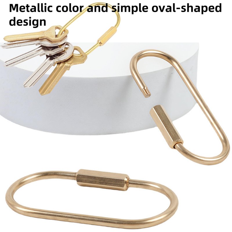 5-Pack Brass Key Rings - Gold Keychain with Screw Lock