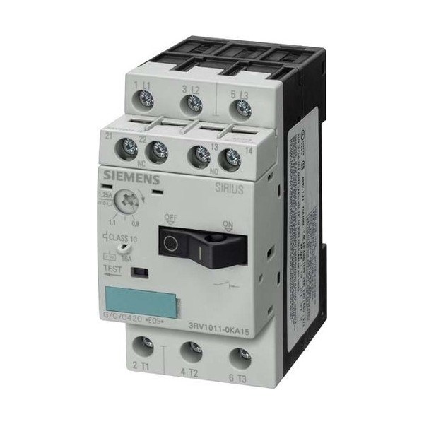 Siemens 3RV1011 1EA15 Power Switch for Motor Protection S00