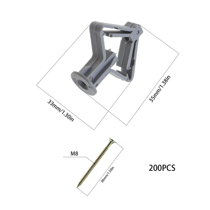 Be In Your Mind 100Pcs Plasterboard Butterfly Type Expansion Anchors