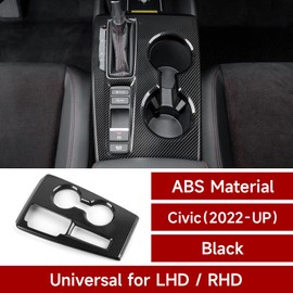 BRMYL Car Gear Shift Panel Cover Decals for 2022 2023 Honda Civic 11th Gen Accessories ABS Carbon Fiber Interior Stickers