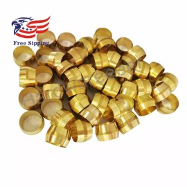 Hardwareeeer 1/2" Tube OD Barss Sleeve Ferrule Brass Compression Tube Fitting 40PCS