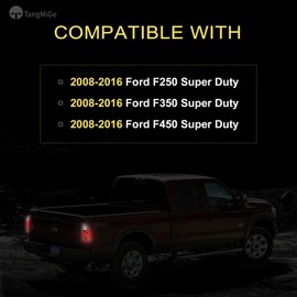 AutoBeeDen Tail Lights Compatible with Ford F250 / F350 / F450 Super Duty 2008 2009 2010 2011 2012 2013 2014 2015 2016, Rear Lamps, No Bulbs (Dark Grey)