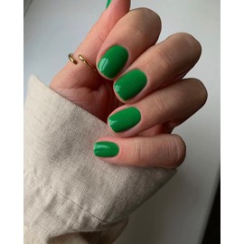 Sethexy Short Square Green False Nails Glossy Pure Color Collection Press on Nails 24Pcs Full Cover Acrylic Stick on Nails for Women and Girls