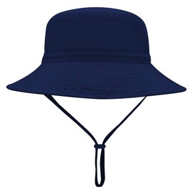 XIAOHAWANG Toddler Sun Hats UPF 50+ Baby Bucket Hat for Boys and Girls Kids Summer Beach Cap Adjustable(A-Navy,2-6 Years)