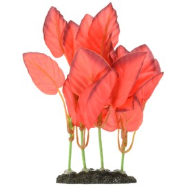 Marina Naturals Red Foreground Silk Plant – Fish Tank Decoration Mimics Live Aquarium Plants Red Small