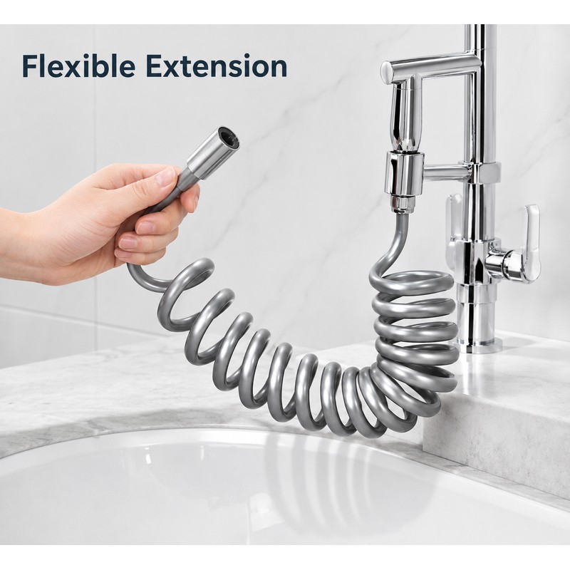 Retractable Shower Hose for Bathroom Use – Flexible Spiral Design
