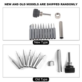 900M-T Base sin Plomo Juego de Puntas de Hierro de Electrochapado y Níquel Reemplazable Baja Temperatura Soldadura (I,B,K,1.2D,1.6D,2.4D,3.2D,2C,3C,4C) (10 Puntas de Soldadura + 1 Manga de Retención)