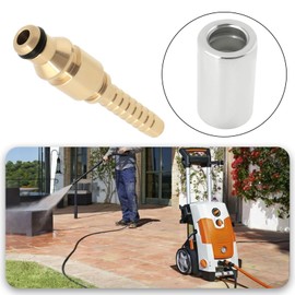 Be In Your Mind 1pc 1/4 inch Brass Pressure Washer Hose Fitting 6.5mm Quick Fit Male Pressure Washer Adapter with Crimping Ferrule Compatible with Stihl Pressure Washer