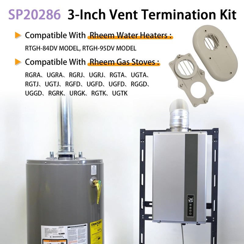 SP20286 3-Inch Vent Termination Kit - Fits for Rheem Beige
