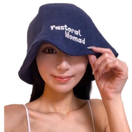 [pastoral nomad] サウナハット サウナキャップ メンズ レディース タオル生地 シンプル サ活 サウナ メンズ帽子 レディース防止 洗濯可能 のぼせ防止 (ネイビー)