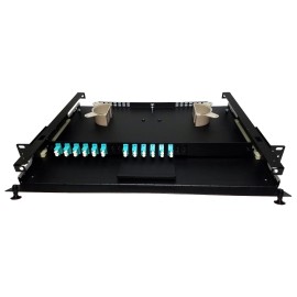 Unbranded/Generic 24 Fiber 1RU Rack Mount FDP Patch Only w/ 12 LC/OM3 Duplex Adapters