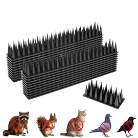 Bird Spikes, 30 Pack Pigeon Cat Squirrel Raccoon Animal Deterrent Spikes Anti-Climb for Outside Anti-Animal Defender Spikes to Keep Birds Away, Black