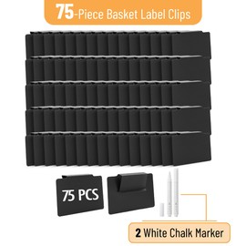 Mr. Pen- Basket Labels Clip On Set, 77 pcs, 75 Removable Bin Labels Clip On with 2 Chalk Markers, Storage Bin Labels for Storage Bins, Clip On Labels for Storage Bins, Basket Tags, Bin Clips