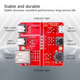 ZORZA 2Pcs Fast Detection USB Cable Tester Board LED Indicator,Accurate Data Wire Testing Board with 3-in-1 Input Port for iOS Cables Type C Micro USB,Essential Tool for Electronics