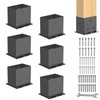 6 Pcs Post Base,4"x 6"Post Brackets(Acturl3.6 x5.6), Heavy Duty Black