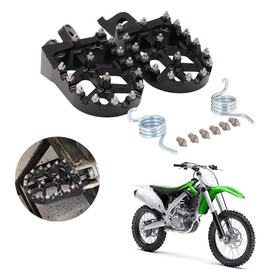AnXin Dirt Bike Foot Pegs Footpegs Footrests Foot Pedals Rests CNC for KX250F KX450F 06-18 KX250 KX 250 19-24 KX450 19-24 KX250X/450X KLX450R Black