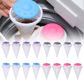 YANGUN 16 Pcs Pet Hair Remover Washing Machine, Cat Hair Remover Washing Machine, Washing Machine Hair Catcher, Floating Hair Filtering Mesh Removal For Laundry And Floating Hair Filters