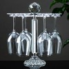 Elegant Desktop Crystal Glass Stemware Rack/Rotate 8 Wine Glass Storage