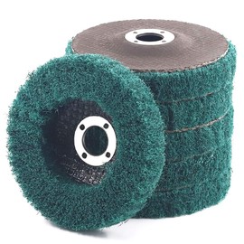 Keadic K-392 6PCS 4 Inch 180 Grit Green Nylon Fiber Flap Discs Perfect for Paint Remove & Stainless Steel Tube Polishing