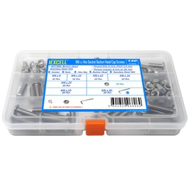 iexcell 140 Pcs M6 x 8/10/12/16/20/25/30 Stainless Steel 304 Hex Socket Button Head Cap Screws Bolts Nuts Assortment Kit