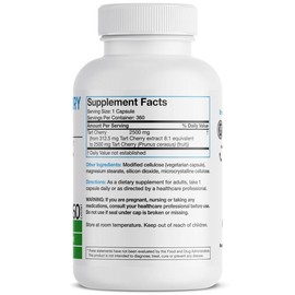 Bronson Tart Cherry Extract 2500 mg Vegetarian Capsules with Antioxidants and Flavonoids Non-GMO Healthcare Dietary tart cherry tart cherry Supplement Fitness - Size: 180 Count