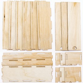 Baker Ross Wood Pencil Box Craft Set for Kids - 3 Pack, Pencil Box for Kids to Paint, Display and Organize Desk (FC438)