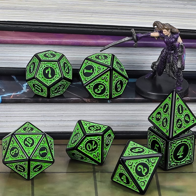 QMAY DND Dice Polyhedral Dice Set – 7 Pieces for