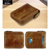 Mens RFID Blocking Wallets Zipper Leather Wallet for Men Bifold