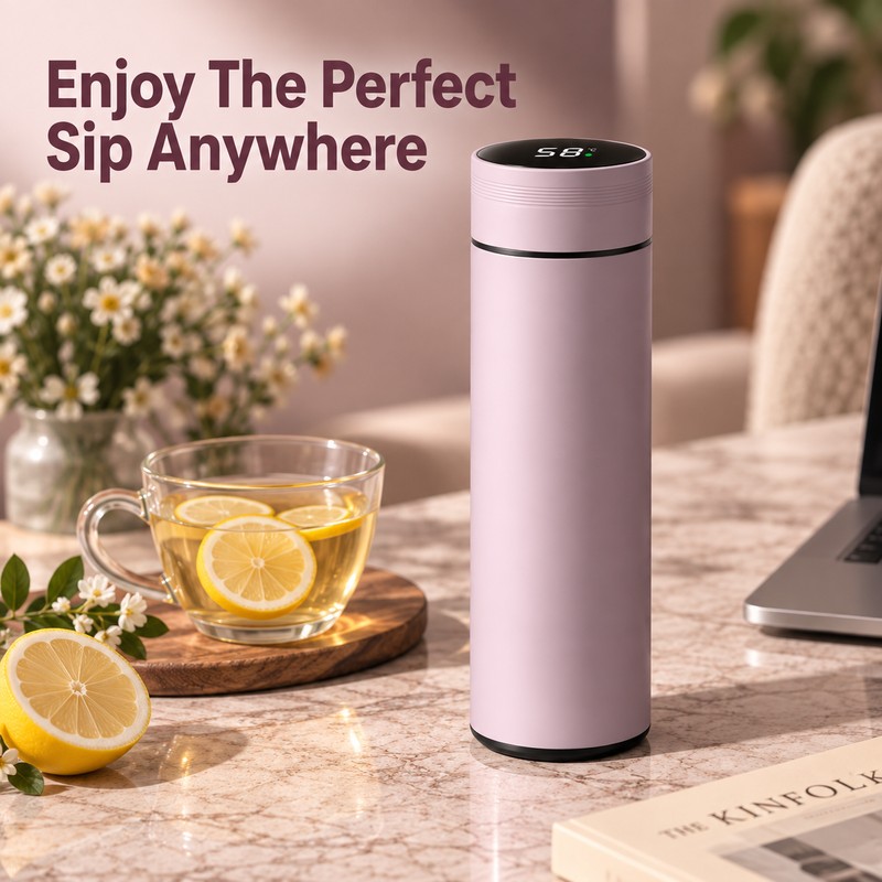 500ml Temperature Display Thermos Cup for Drinks – Stainless Steel