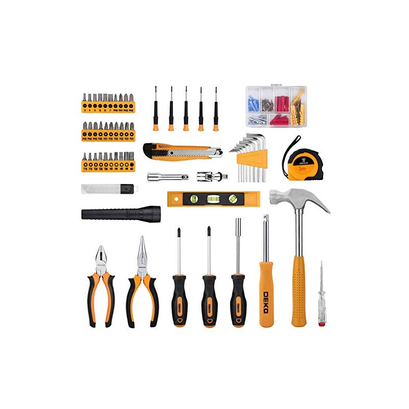 DEKOPRO 208 Piece Tool Set,General Household Hand Tool Kit, Auto