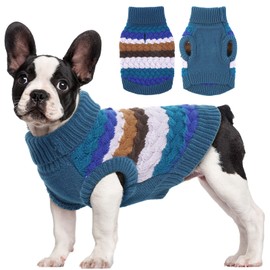 Kuoser Warm Dog Jumper, Dog Jumper for Small Dogs, Medium Dogs, Fleece Jumper, Dog Clothing for Small Dogs, Winter Dog Jumper, Blue, XL