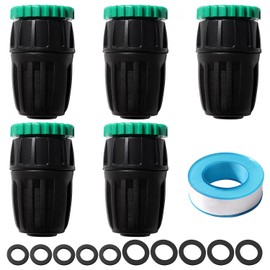 VooGenzek 5 PCS G1/2 G3/4 to 15/20 mm Irrigation Quick Connector, Micro Irrigation Adapter with Lock Barbed, Agriculture Irrigation Fittings, for Lawn, Farm, Garden
