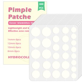 iwontalersy Pack of 300 Acne Plasters, 4 Sizes Hydrocolloid Pimple Patches, Invisible, Breathable Acne Plasters, Used to Cover Facial Acne
