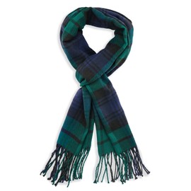 Christmas Green Plaid Scarf for Kids, vimate Winter Neck Warm Long Scarf for Christmas(CA-Christmas Green Plaid)