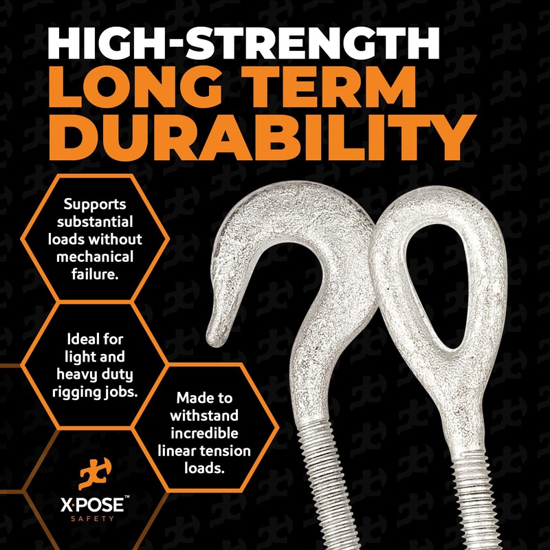 Xpose Safety 3/8" Hook and Eye Turnbuckle - Heavy Duty