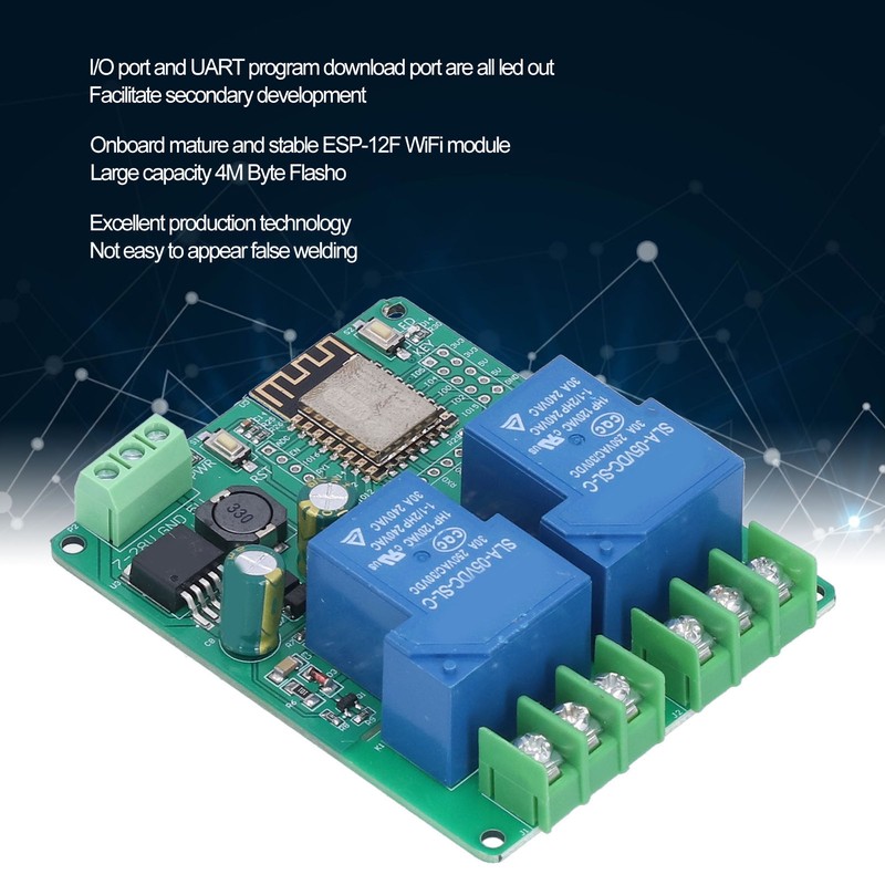 2 Channel Relay Module WIFI 30A ESP8266 Development Board Switch