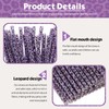 25 Pcs Reusable Leopard Straws with Cleaning Brushes, Purple