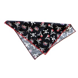 Multi-Use Pirate Skull and Bones Classic Triangle Tie On Dog Bandana Neckwear Petwear Pet Bib Headwear Headband Napkin Doily Centerpiece (Small)