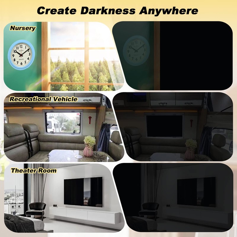 Portable Blackout Curtains, 35" x 72" Blackout Window Cover, Temporary
