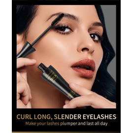 Lash Waterproof Volume Mascara Black, Long Lasting Mascara Black Volume and Length Natural, Smudge-Proof,No Flaking, No Clumping, Stays On All Day