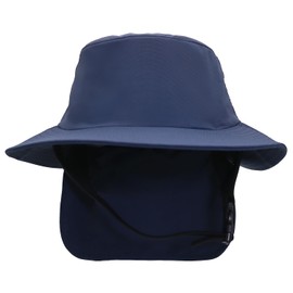 Ducclucc UPF 50+ Surf Hat with Sweatband & Adjustable Chin Strap - Waterproof Quick-Dry Lightweight Sun Hat for Men Women Surfing Beach Kayaking Outdoor Sports (US, Alpha, One Size, Dark Blue)