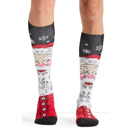 Cherokee Mprintsupport Men 12 & 10-15 mmHg Support Socks, One Size, Santa Smiles