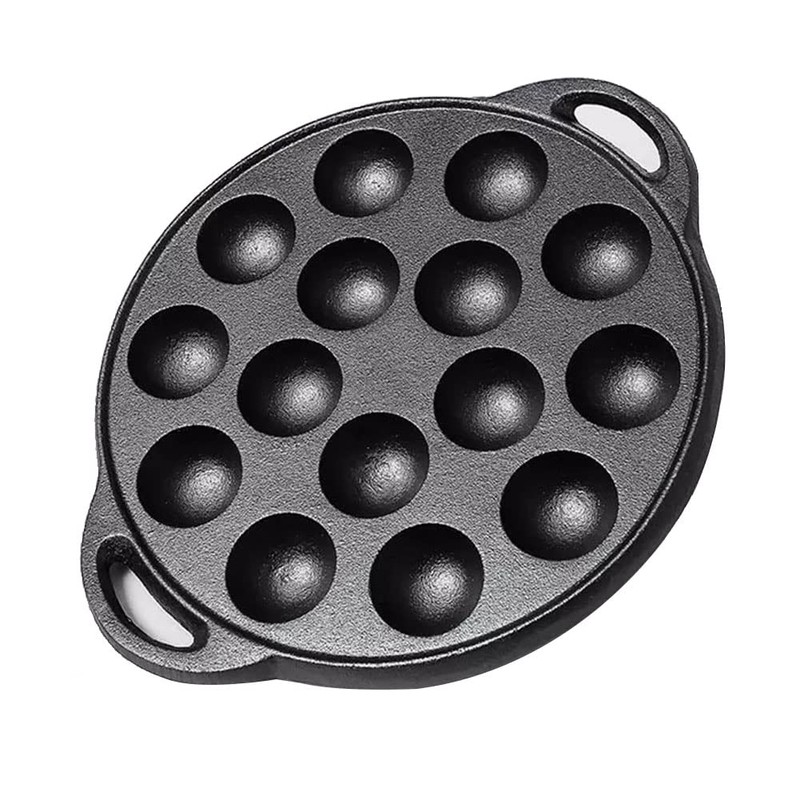 Cast Iron Pancake Pan, 10 inch Non-Stick Takoyaki Pan with