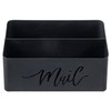 MyGift 2 Slot Modern Matte Black Metal Desktop Mail Sorter