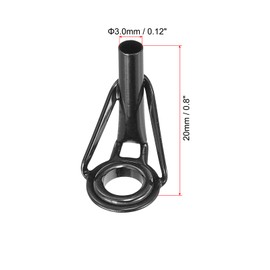 PATIKIL 3.0 mm Fishing Rod Tip Repair Kit 8 Pieces Stainless Steel Stake Ring Guide Replacement for Saltwater Freshwater Fishing Black