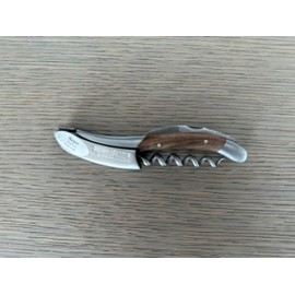 Laguiole En Aubrac Sommelier Waiter's Corkscrew, Walnut Handle, Wine Opener With Foil Cutter & Bottle Opener, Stainless Steel Brushed Bolsters