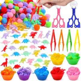 ZhowHoHo 171 Pcs Dinosaur Sensory Bin Filler Sensory Bin Item Fine Motor Toys Counting Sorting Acrylic Dinosaur Toys Preschool Toddler Counting Toys for Preschool Education Activities